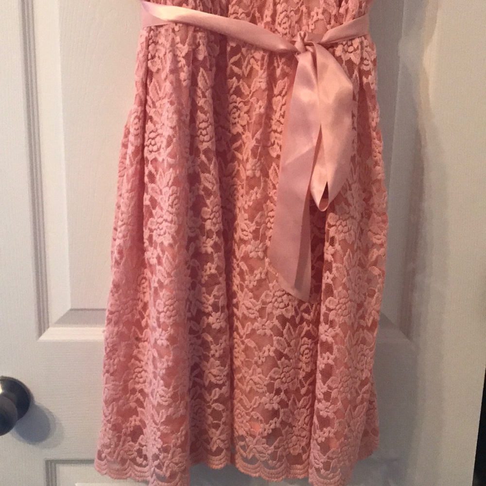 Pink lace dresss size 14 - Picture 3 of 4